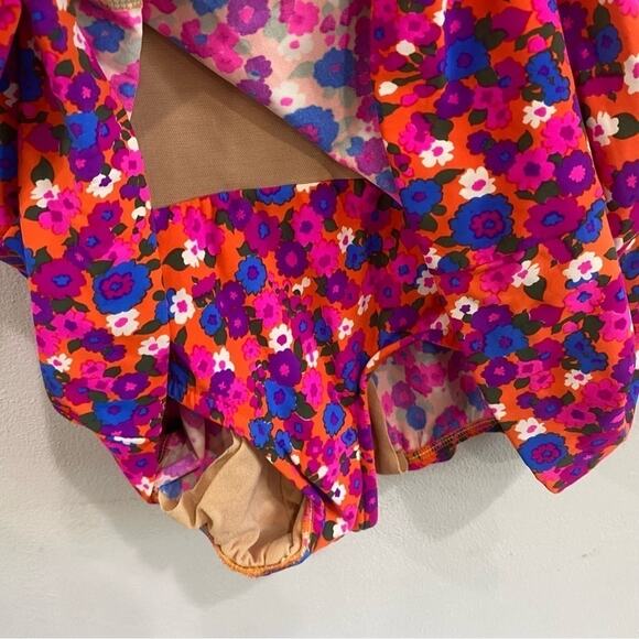 VTG Cole of California Floral Halter One Piece Swimsuit 70s Style Sz 12 - Picture 5 of 9